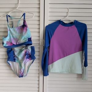 DSG Kids Swim Bikini Set - Blue and Purple